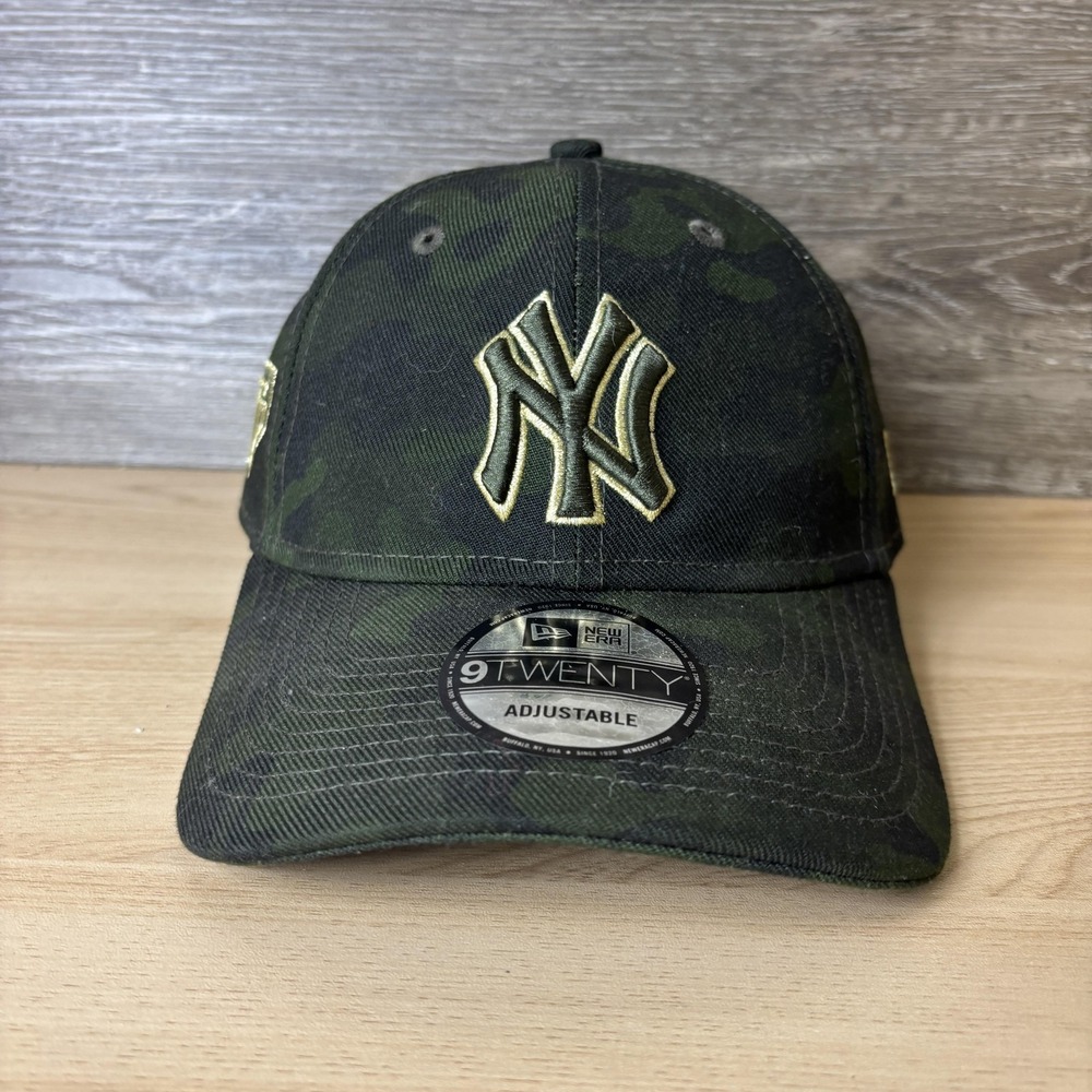 New York Yankees Hat Cap Strap Back Camo Green MLB Baseball Mens New Era